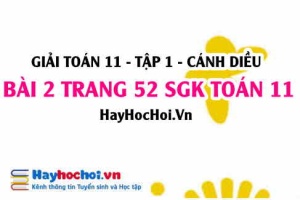 Giải bài 2 trang 52 Toán 11 tập 1 SGK Cánh Diều